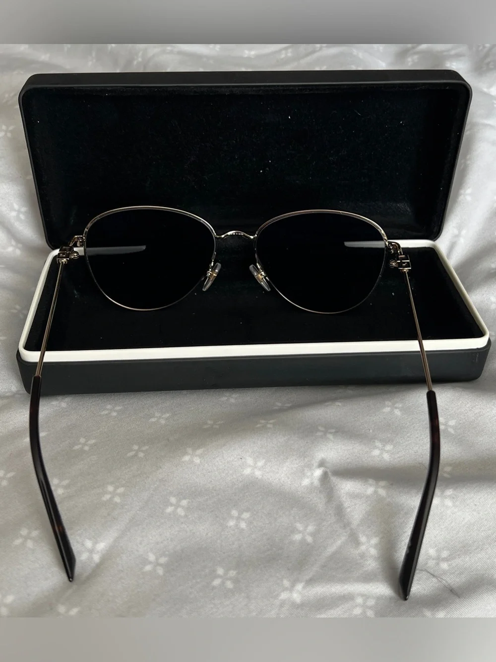 Givenchy Black and Gold Aviator Sunglasses